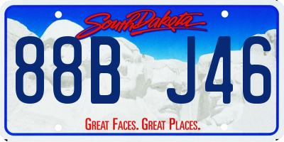 SD license plate 88BJ46