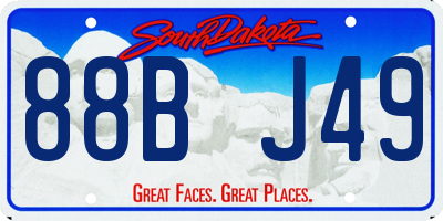 SD license plate 88BJ49