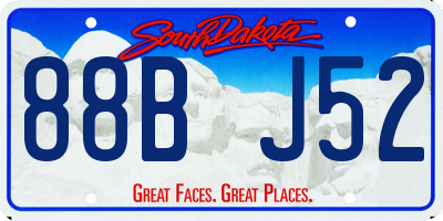 SD license plate 88BJ52