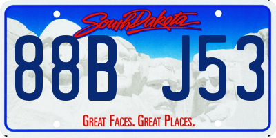 SD license plate 88BJ53