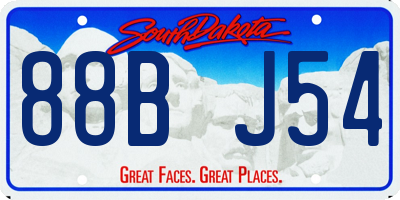 SD license plate 88BJ54