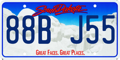 SD license plate 88BJ55