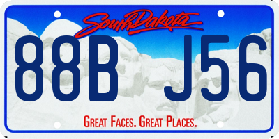 SD license plate 88BJ56