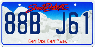SD license plate 88BJ61