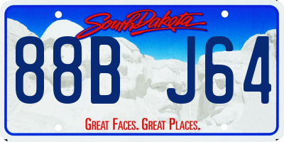 SD license plate 88BJ64
