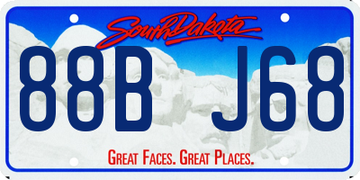 SD license plate 88BJ68