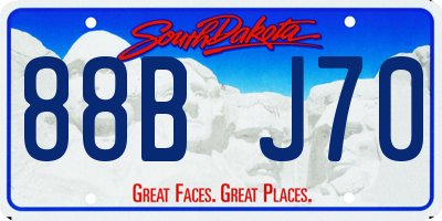 SD license plate 88BJ70