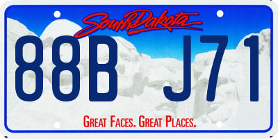 SD license plate 88BJ71