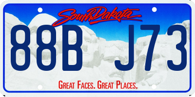 SD license plate 88BJ73