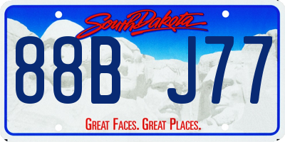 SD license plate 88BJ77