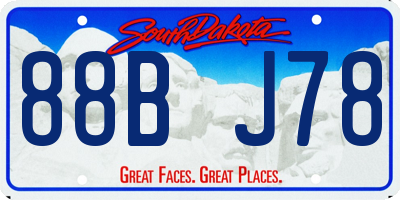 SD license plate 88BJ78