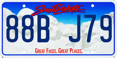 SD license plate 88BJ79