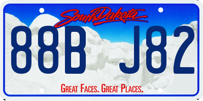 SD license plate 88BJ82