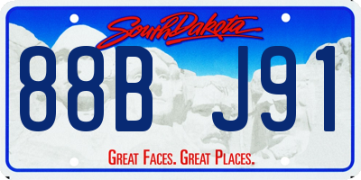 SD license plate 88BJ91