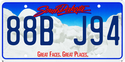 SD license plate 88BJ94