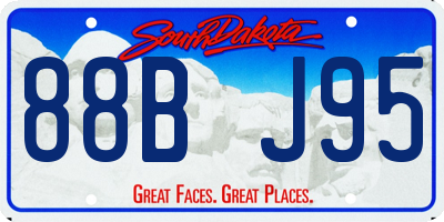 SD license plate 88BJ95