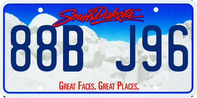 SD license plate 88BJ96