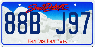 SD license plate 88BJ97