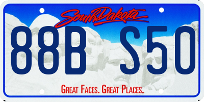 SD license plate 88BS50