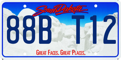 SD license plate 88BT12