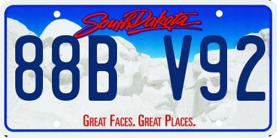 SD license plate 88BV92