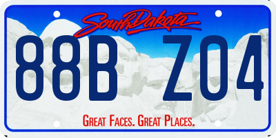 SD license plate 88BZ04