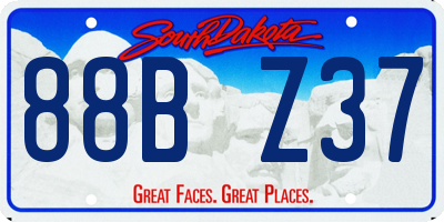 SD license plate 88BZ37