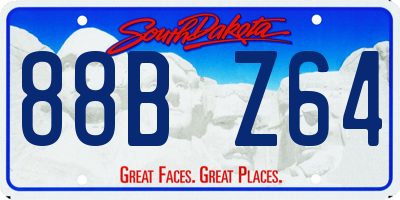 SD license plate 88BZ64