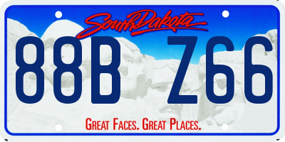 SD license plate 88BZ66