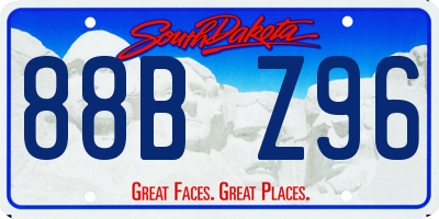 SD license plate 88BZ96