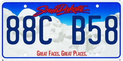 SD license plate 88CB58