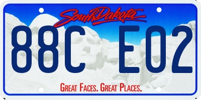 SD license plate 88CE02