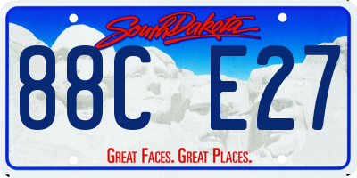 SD license plate 88CE27