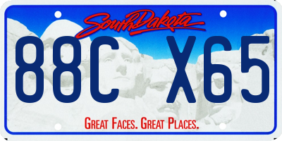 SD license plate 88CX65
