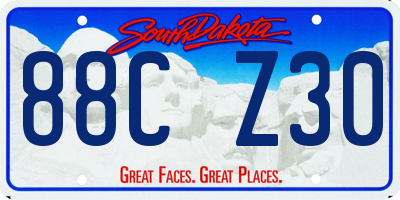 SD license plate 88CZ30
