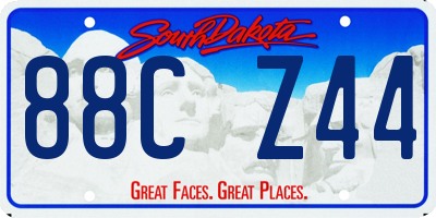 SD license plate 88CZ44