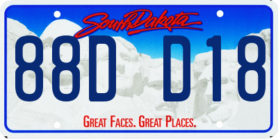 SD license plate 88DD18