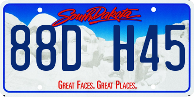 SD license plate 88DH45