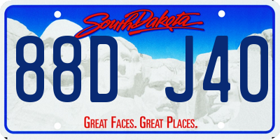 SD license plate 88DJ40