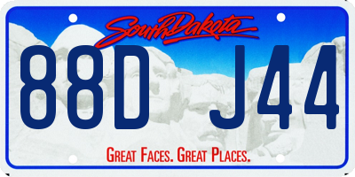 SD license plate 88DJ44