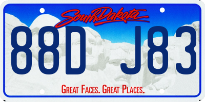 SD license plate 88DJ83