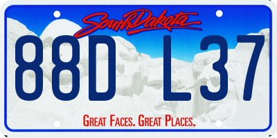 SD license plate 88DL37