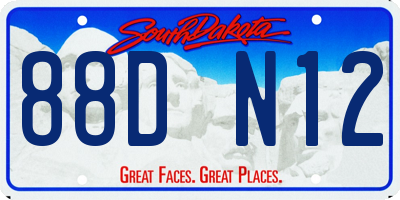 SD license plate 88DN12