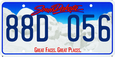 SD license plate 88DO56