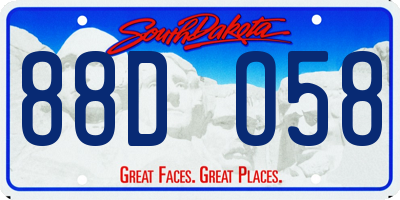 SD license plate 88DO58