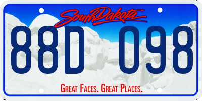 SD license plate 88DO98