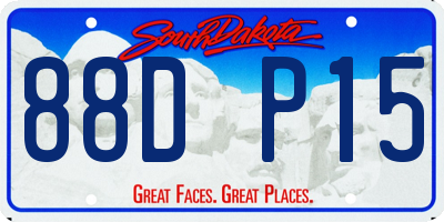 SD license plate 88DP15
