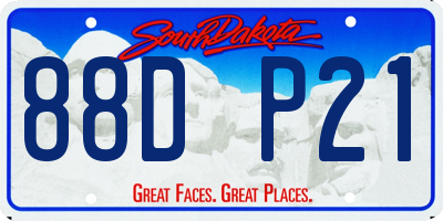 SD license plate 88DP21