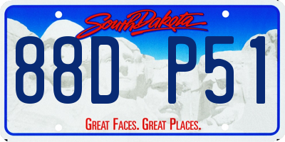 SD license plate 88DP51