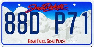 SD license plate 88DP71